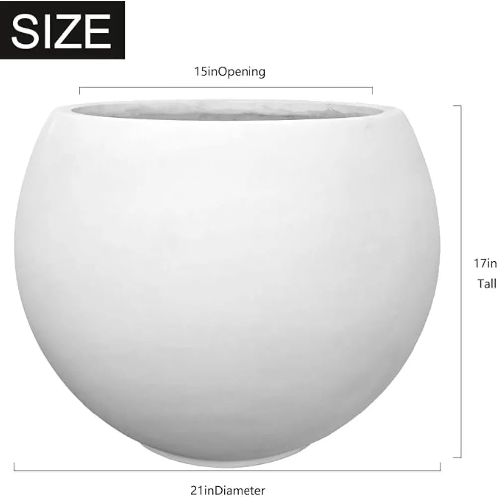 Fiberstone Tall Planter With Drainage Hole Indoor Outdoor