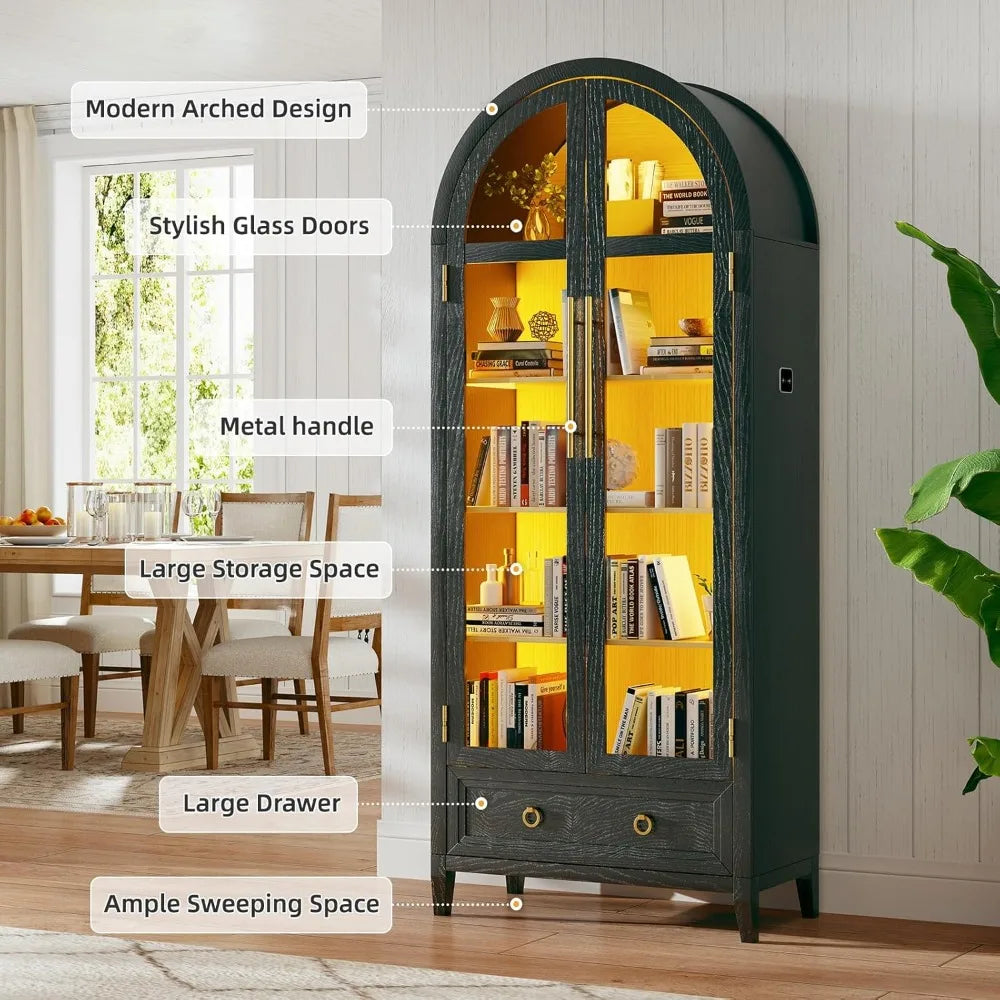 RBXC Arch Display Cabinet With Glass Doors 4 Tier Unit