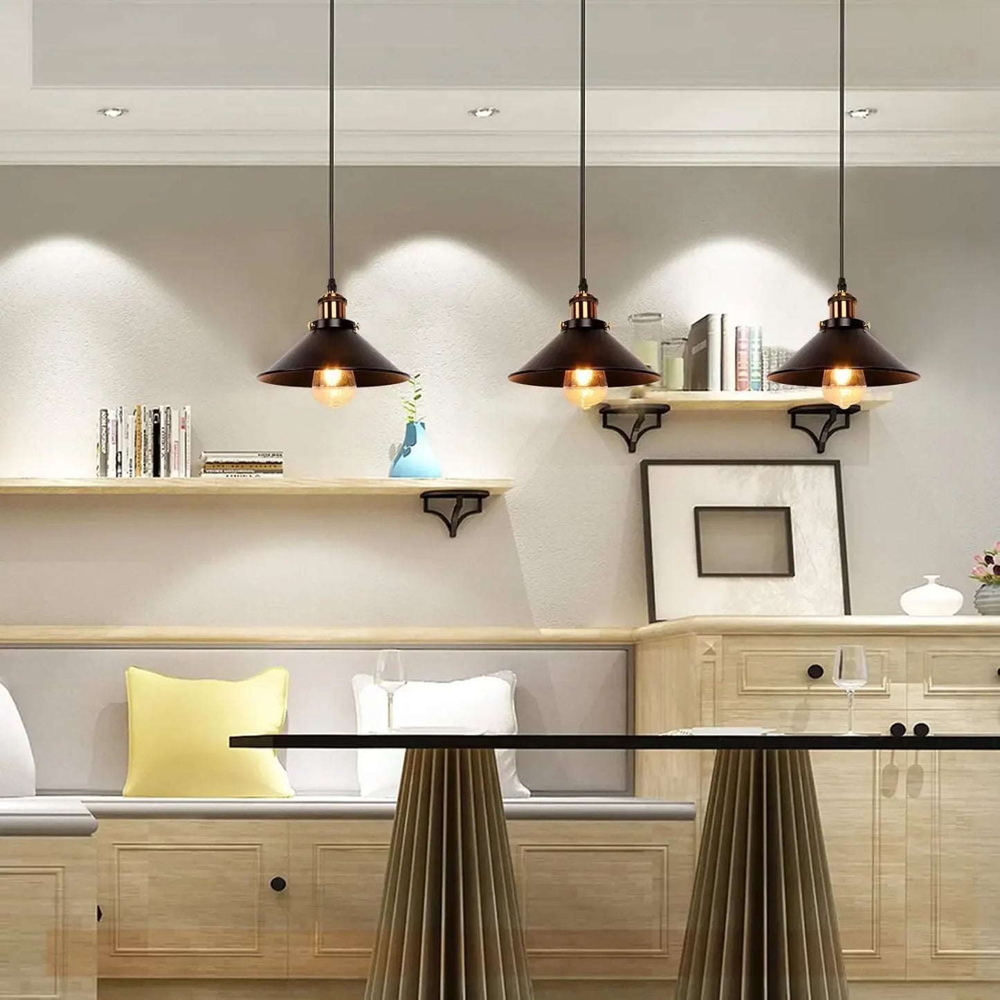 Newrays 3 Pack Industrial Retro Iron Pendant Lights