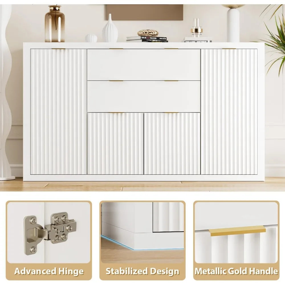 Chengwei Sideboard Buffet Cabinet With Adjustable Shelves